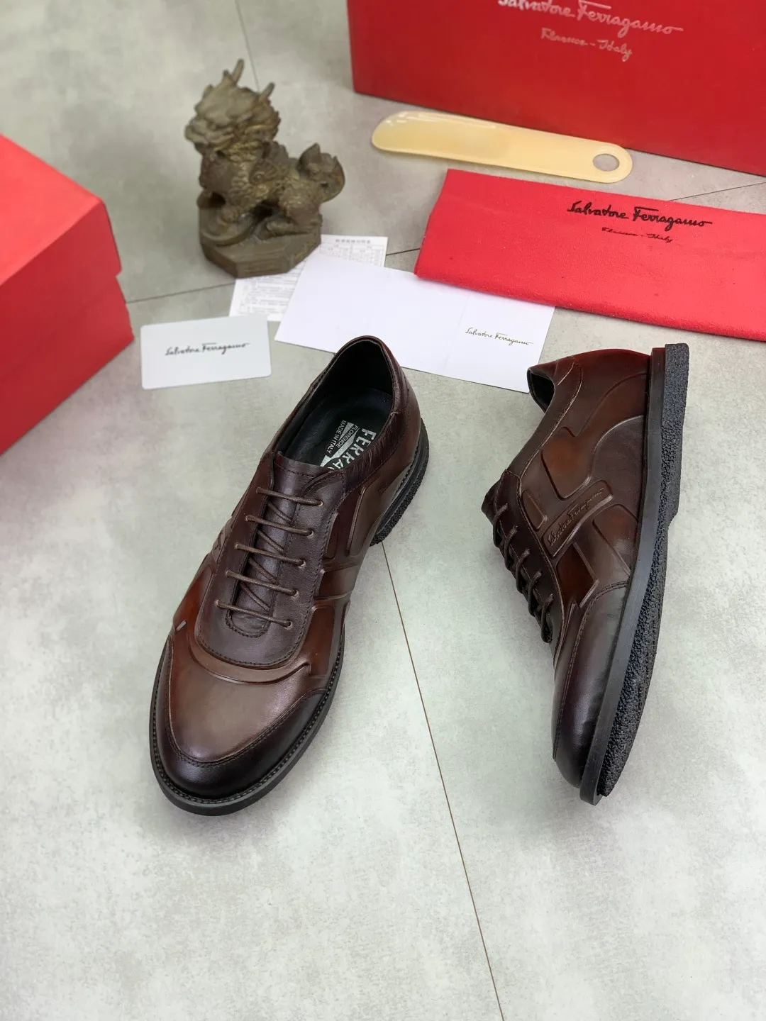 Men's Men's Shoes P560💰[New Style] Water-dyed Niuli 🆘[Salvatore Ferragamo] Ferragamo's latest casual business leather shoes for men! Listed simultaneously! The fabric is made of specially imported original calfskin, the lining is made of imported water-dyed cowhide, and the original combination outsole is absolutely luxurious and leads the fashion trend. Matching code: 39-44 (45 customized) 5️⃣ colors available